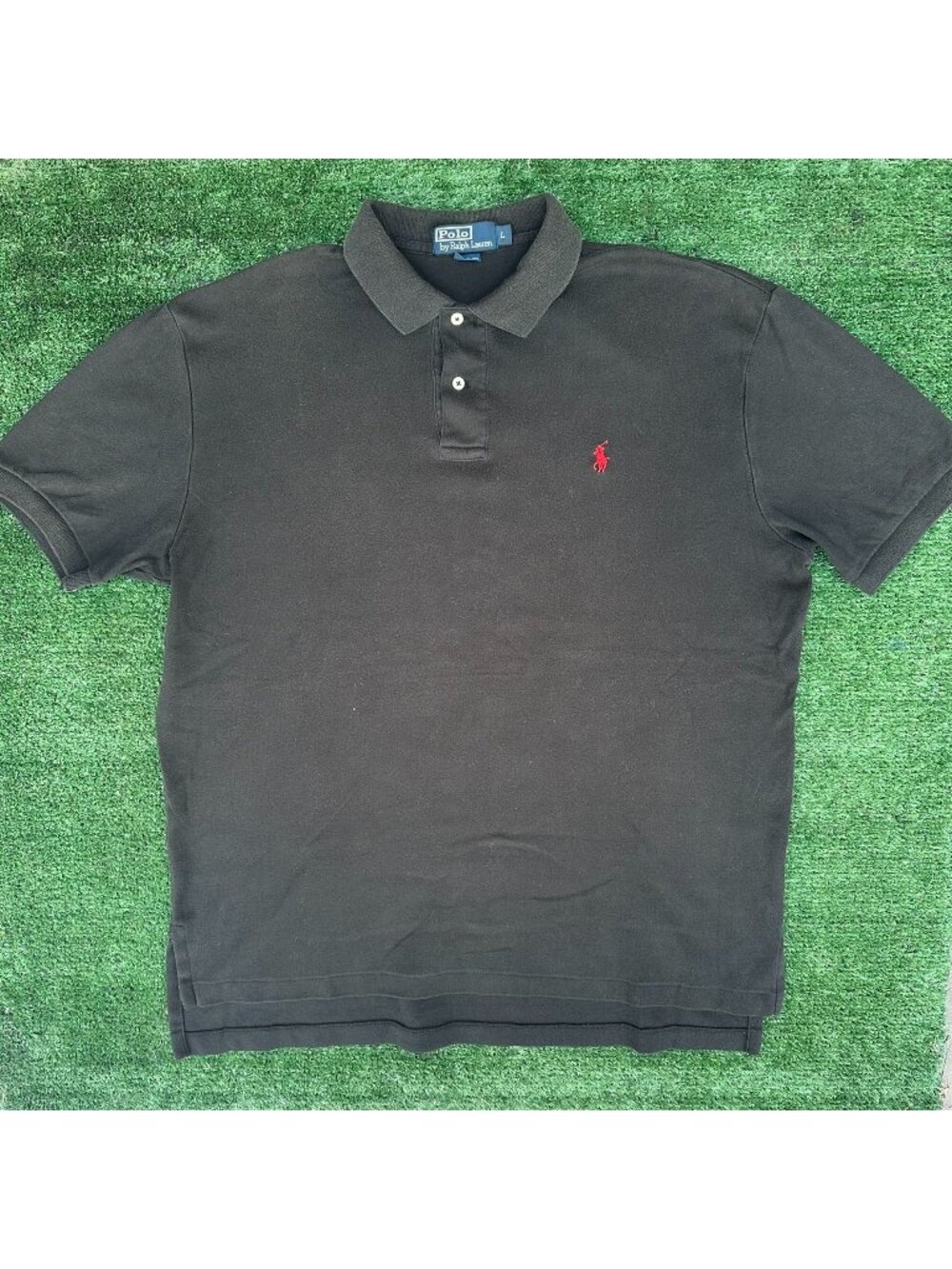 Vintage 90s Polo Ralph Lauren Polo Shirt Black Preppy L Streetwear Collegiate